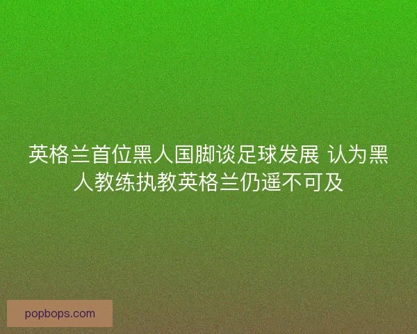 英格兰首位黑人国脚谈足球发展 认为黑人教练执教英格兰仍遥不可及 英格兰首位黑人国脚谈足球发展 认为黑人教练执教英格兰仍遥不可及